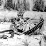 Bullwheel from Ymir tramline Wild Horse, 1953